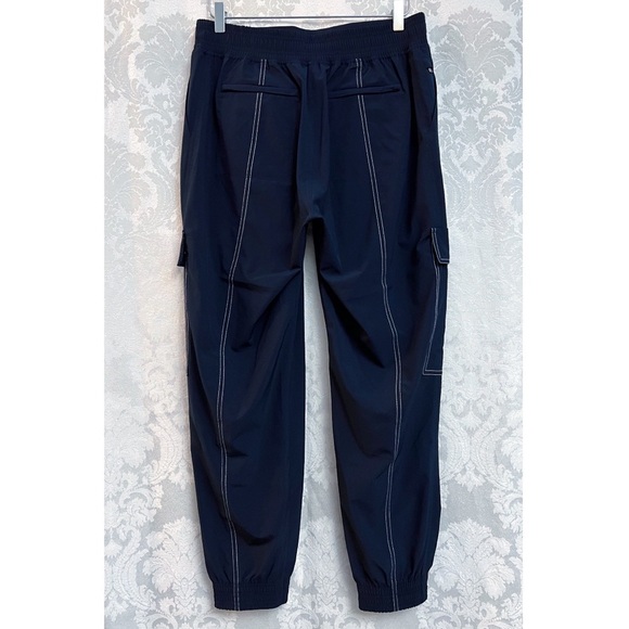 Athleta Chelsea Utility Jogger Pants In Navy Blue & White Stitching Size 8 GUC - Picture 5 of 10